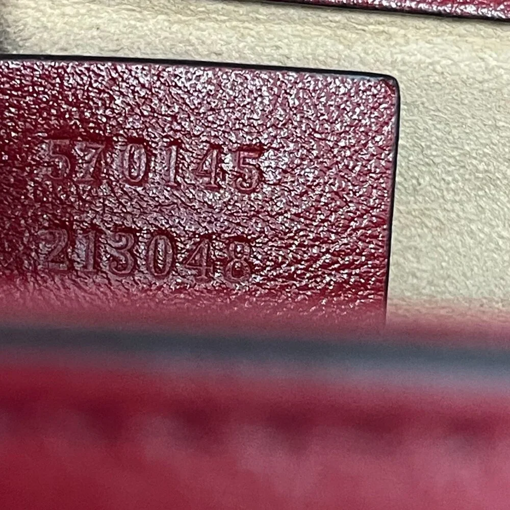 Gucci Rajah Web Chain Shoulder Bag in Red Leather - Small - Preowned - Picture 5 of 15